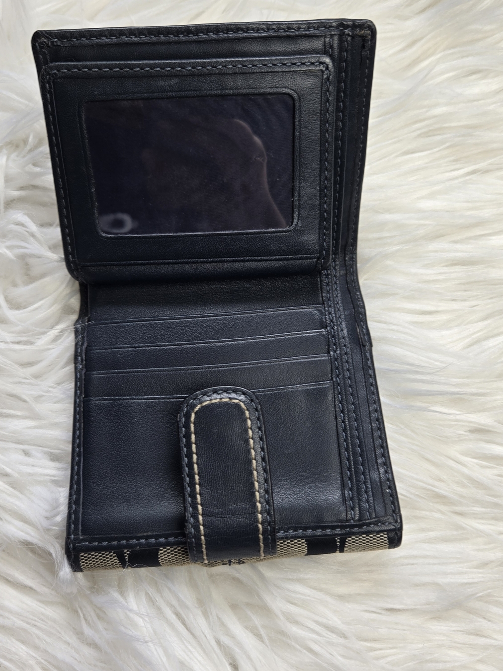 Coach Blue Signature Compact Wallet - Picture 3 of 5